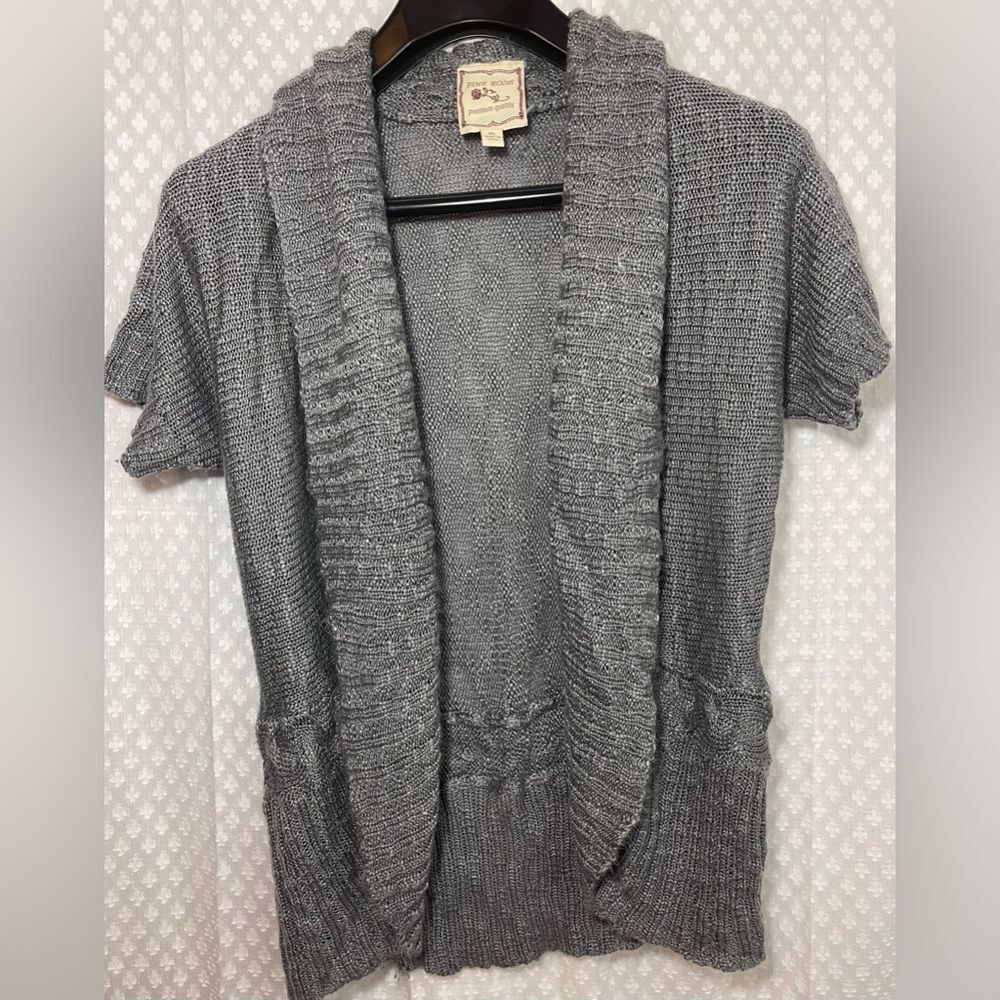 Pink Rose - Gray open cardigan - size XL